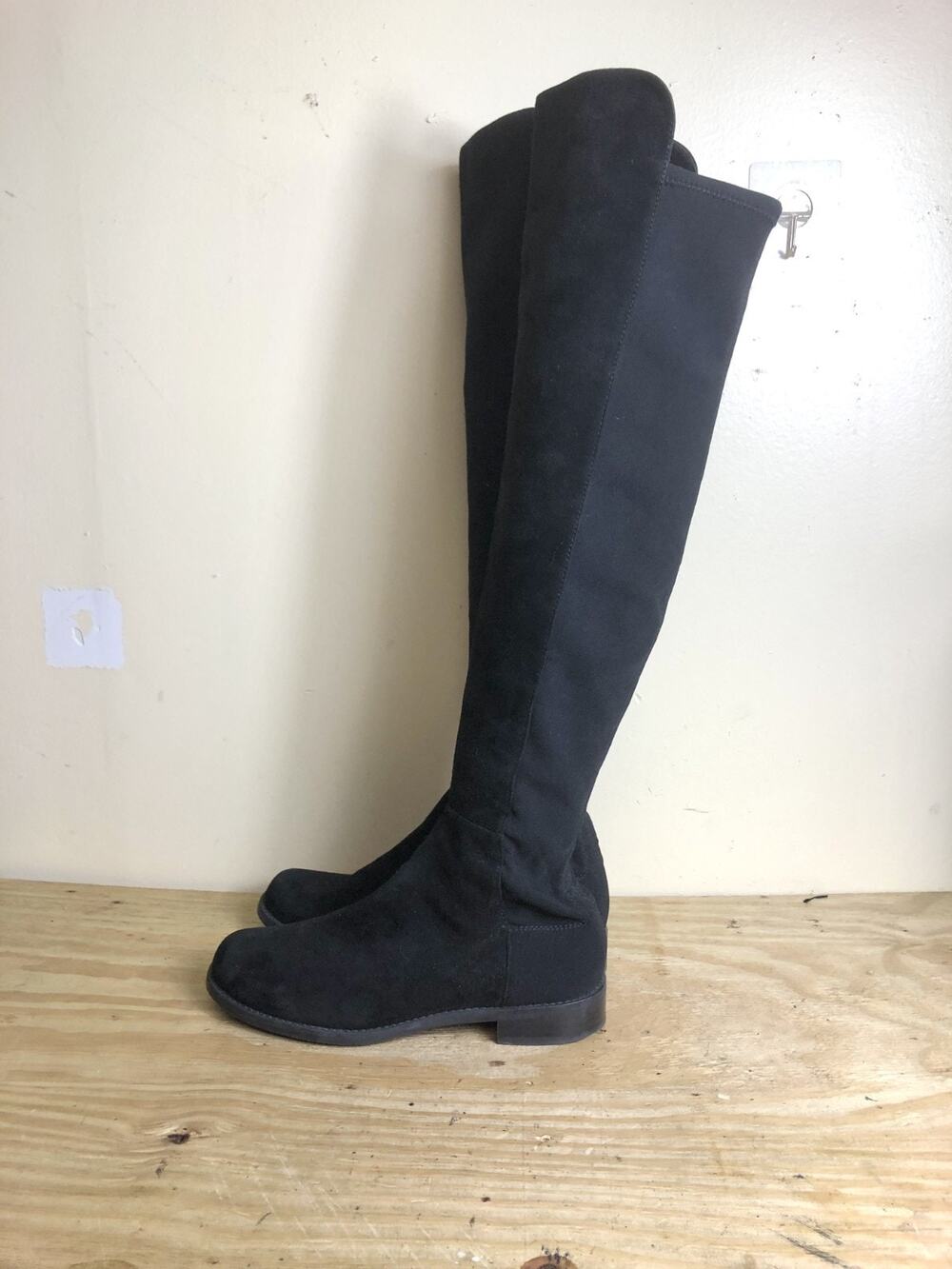 Stuart Weitzman Boots 7.5B Black Leather 5050 Knee High Pull On Shoes